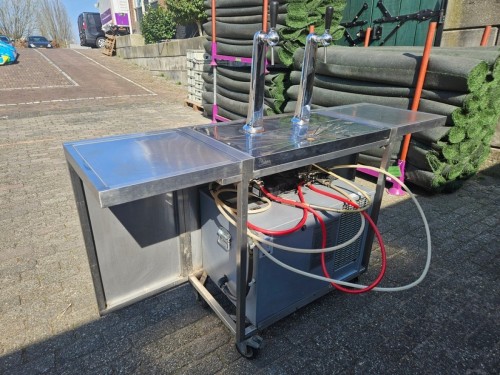 Dubbele biertap RVS (uitklapbaar)